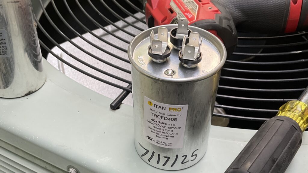 Haller can help spot ac capacitor failure signs like in the one shown in the photo