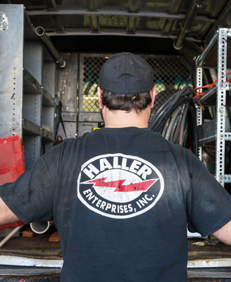 Haller Technician Inside Van