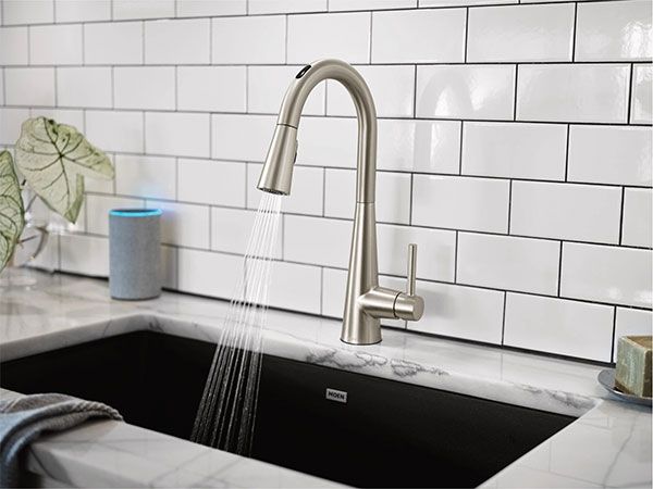 modern Moen sink with a new faucet